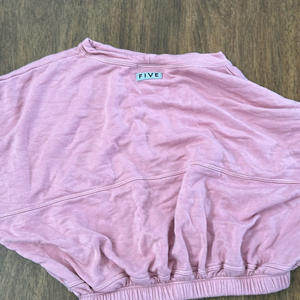 Five Dancewear Adult XS cropped pink crew sweatshirt.